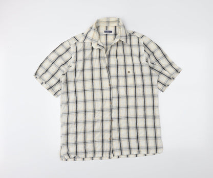 fairbanks Mens Ivory Plaid   Button-Up Size M