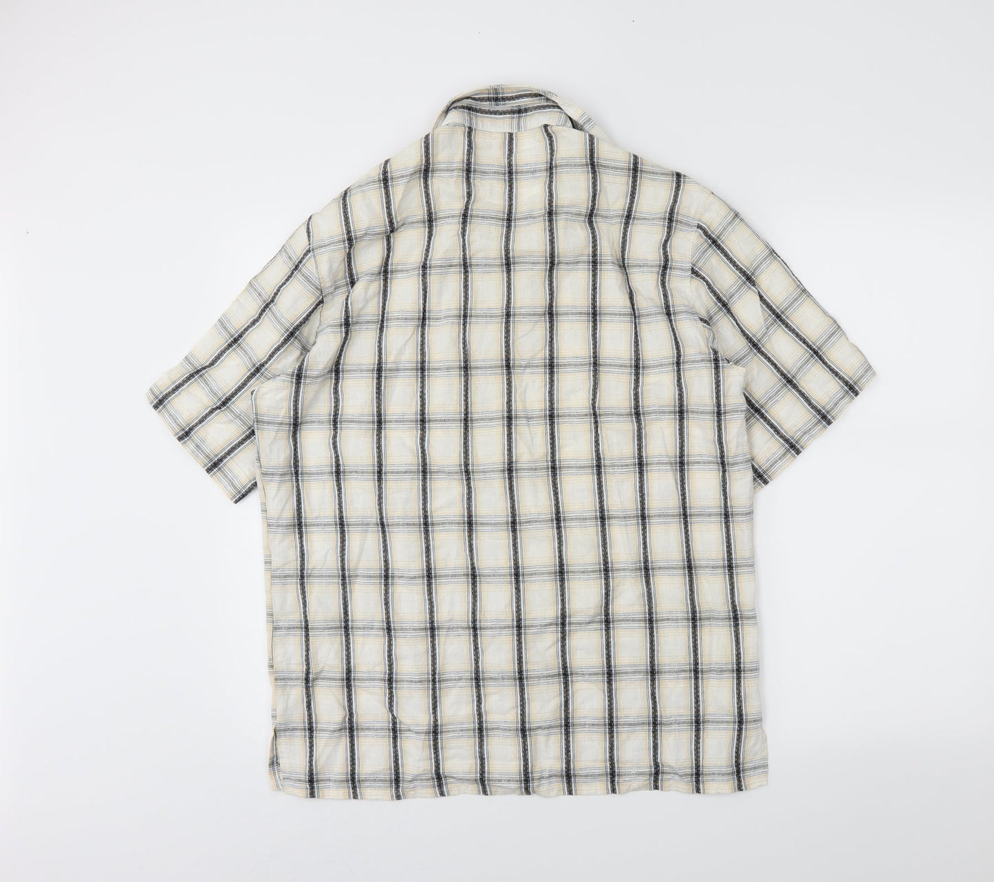 fairbanks Mens Ivory Plaid   Button-Up Size M