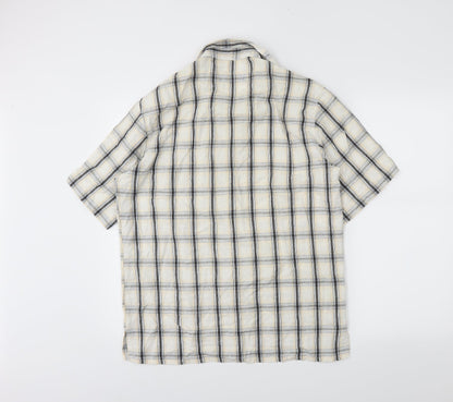 fairbanks Mens Ivory Plaid   Button-Up Size M