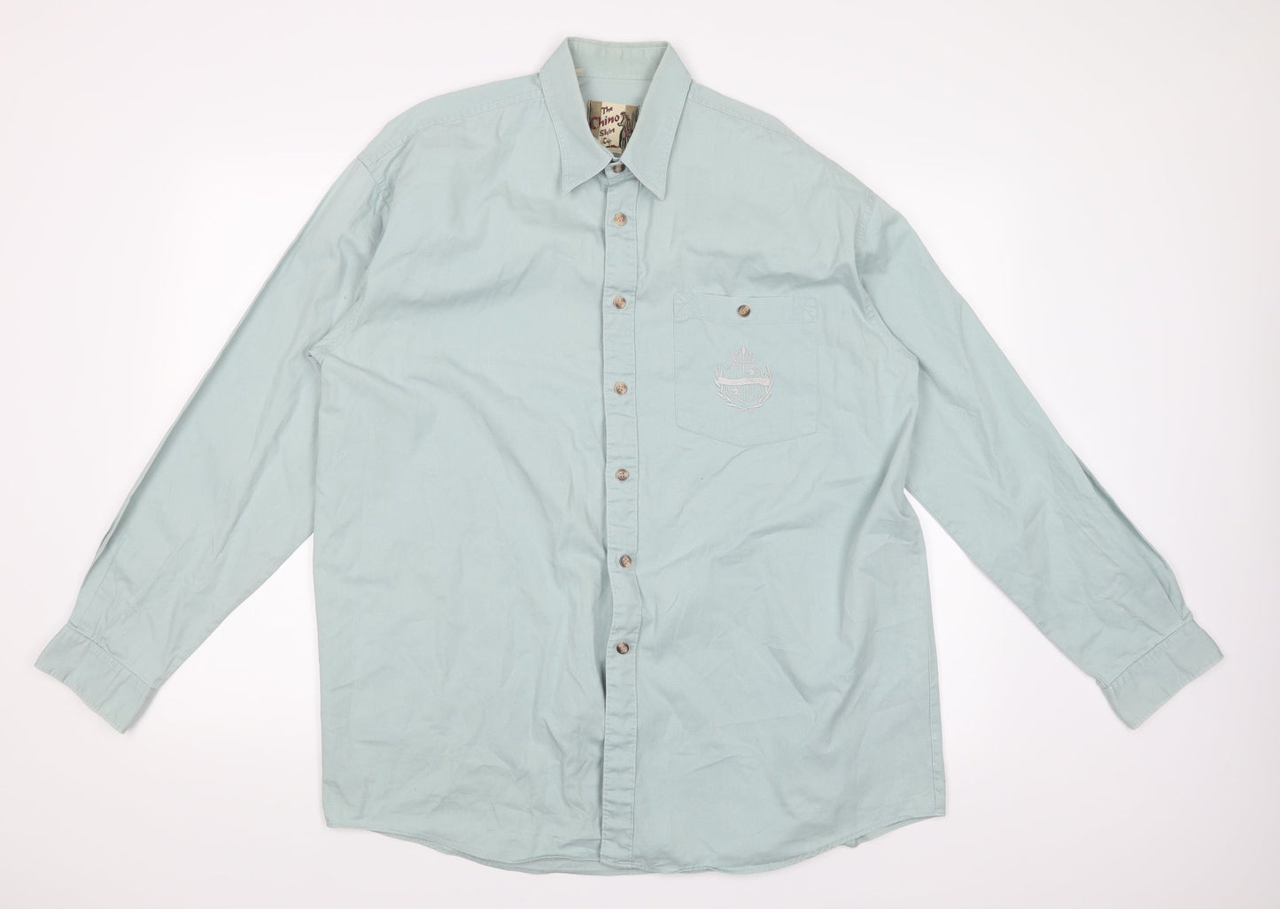 The Chino Shirt Co Mens Blue    Button-Up Size 38