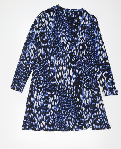 Back view of Principles women’s blue animal print shift, size UK 10