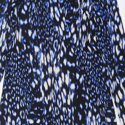 Brand and care label for Principles women’s blue animal print shift, size UK 10