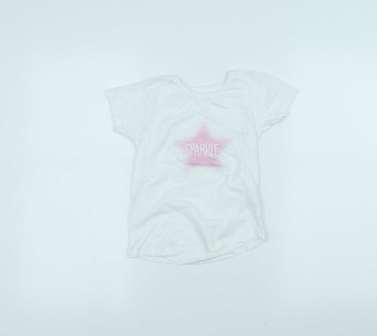 Primark Girls White   Basic T-Shirt Size 6-7 Years