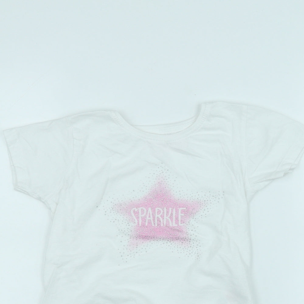 Primark Girls White   Basic T-Shirt Size 6-7 Years