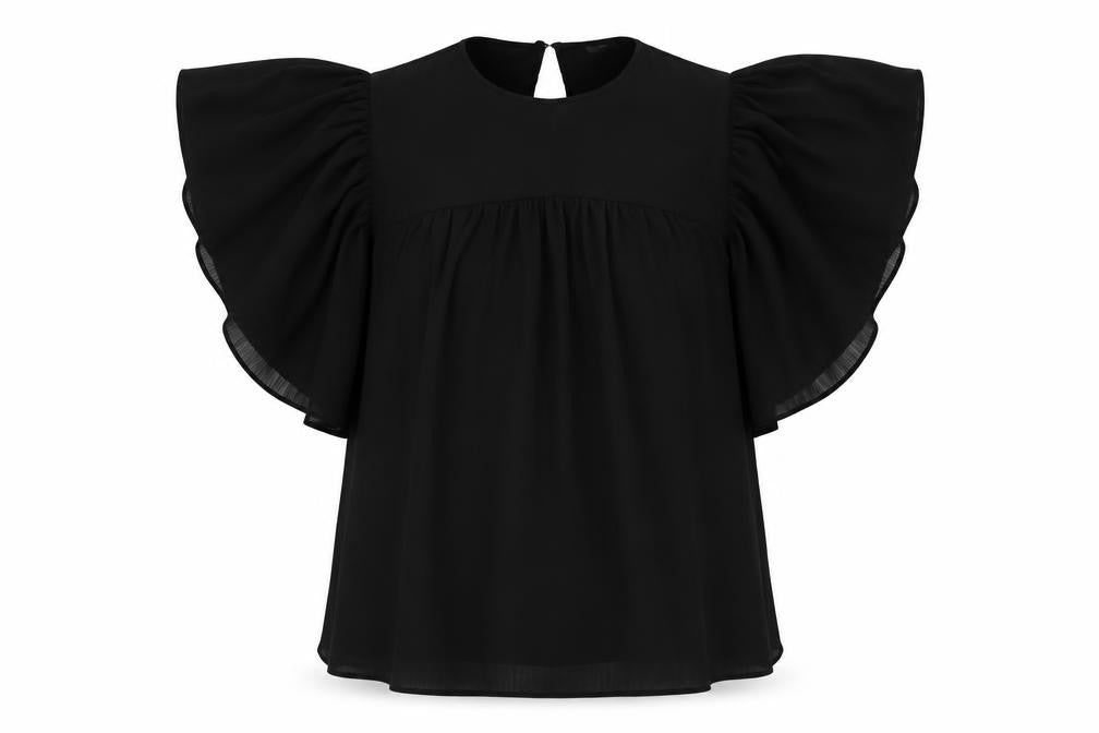 H&M Womens Black   Basic Blouse Size 10  - Sheer