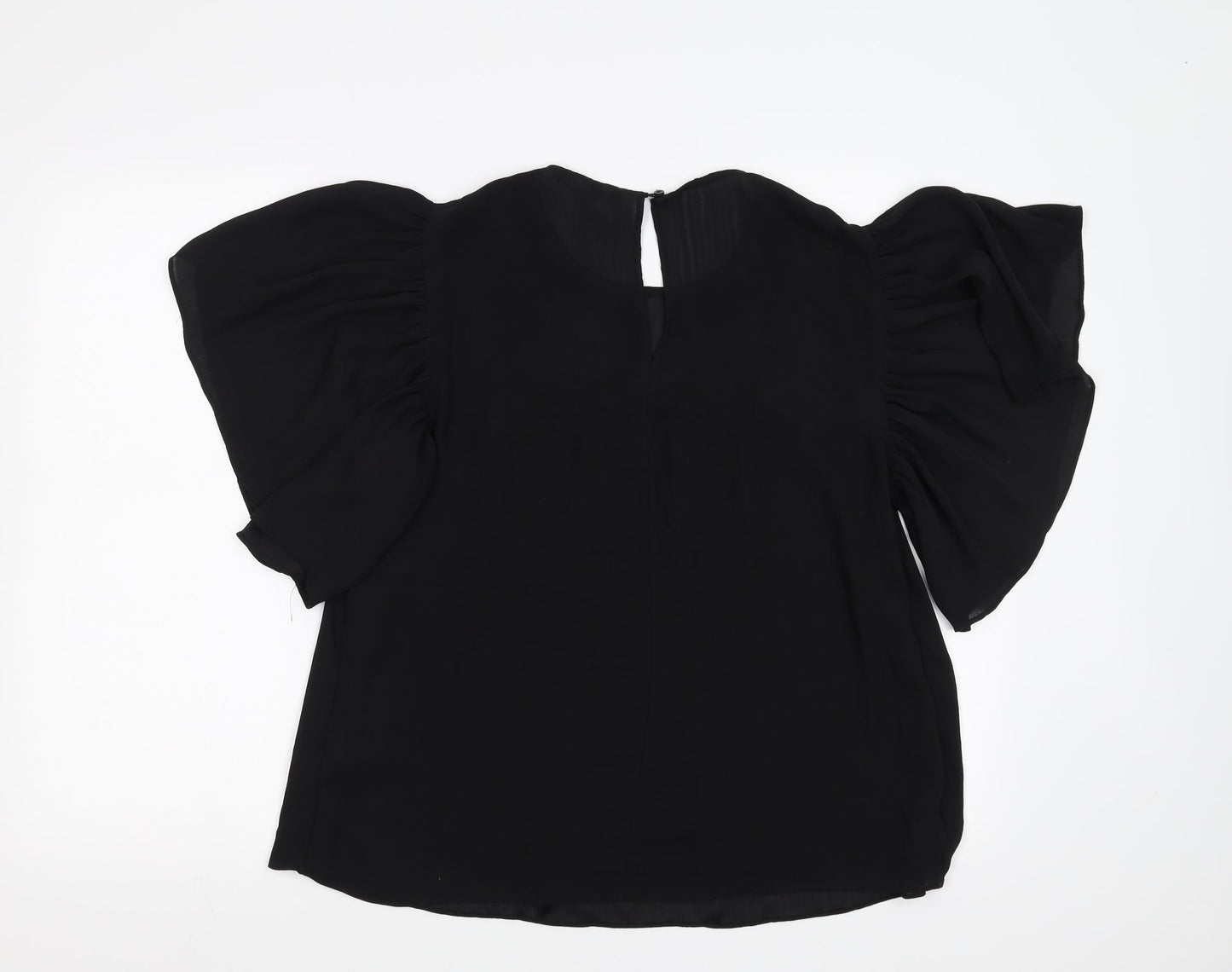 H&M Womens Black   Basic Blouse Size 10  - Sheer