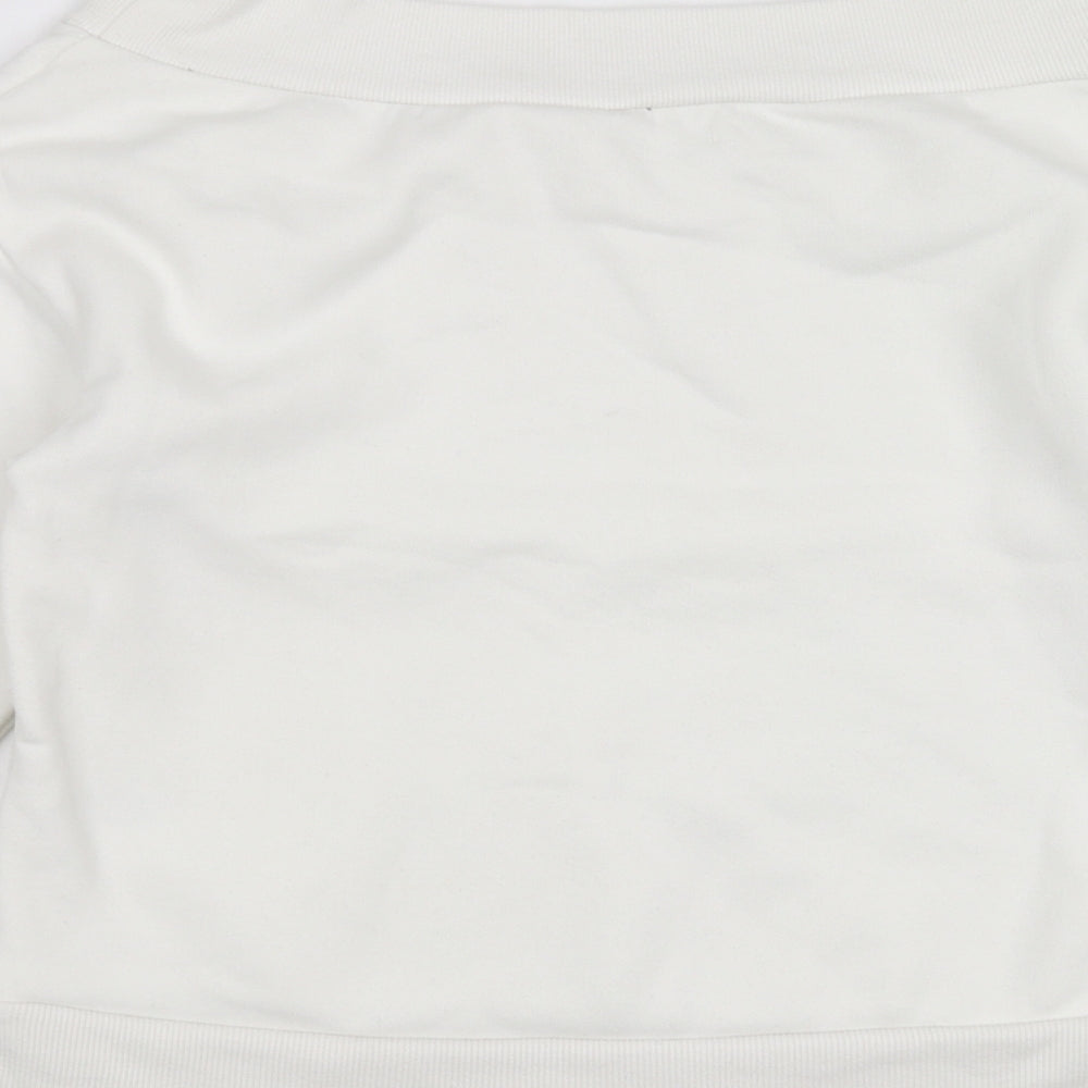 H&M Womens White   Pullover Sweatshirt Size S