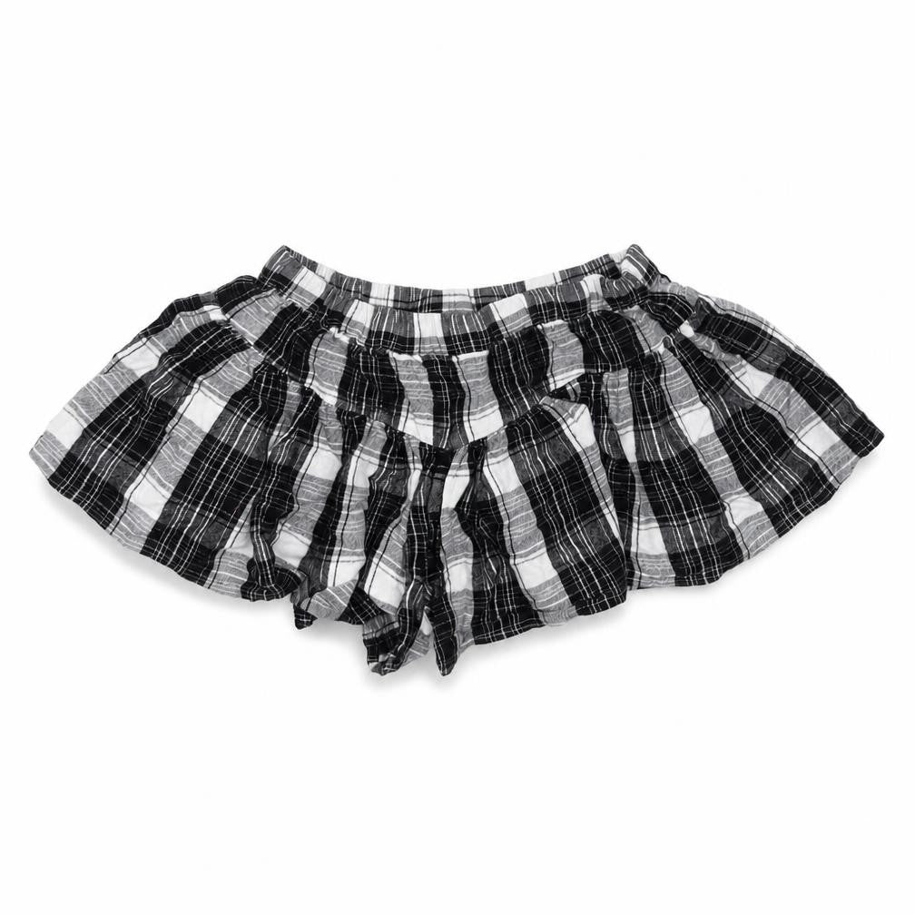NEXT Girls Black Plaid  Hot Pants Shorts Size 7 Years