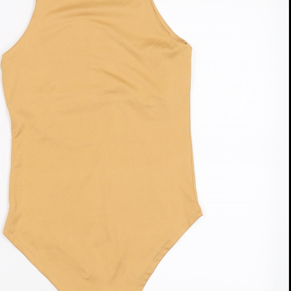 Trendyol Womens Gold   Bodysuit One-Piece Size S