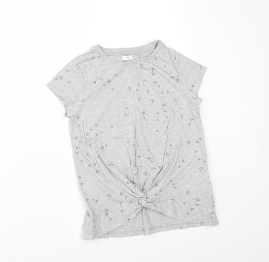 NEXT Girls Grey Geometric  Basic T-Shirt Size 9 Years