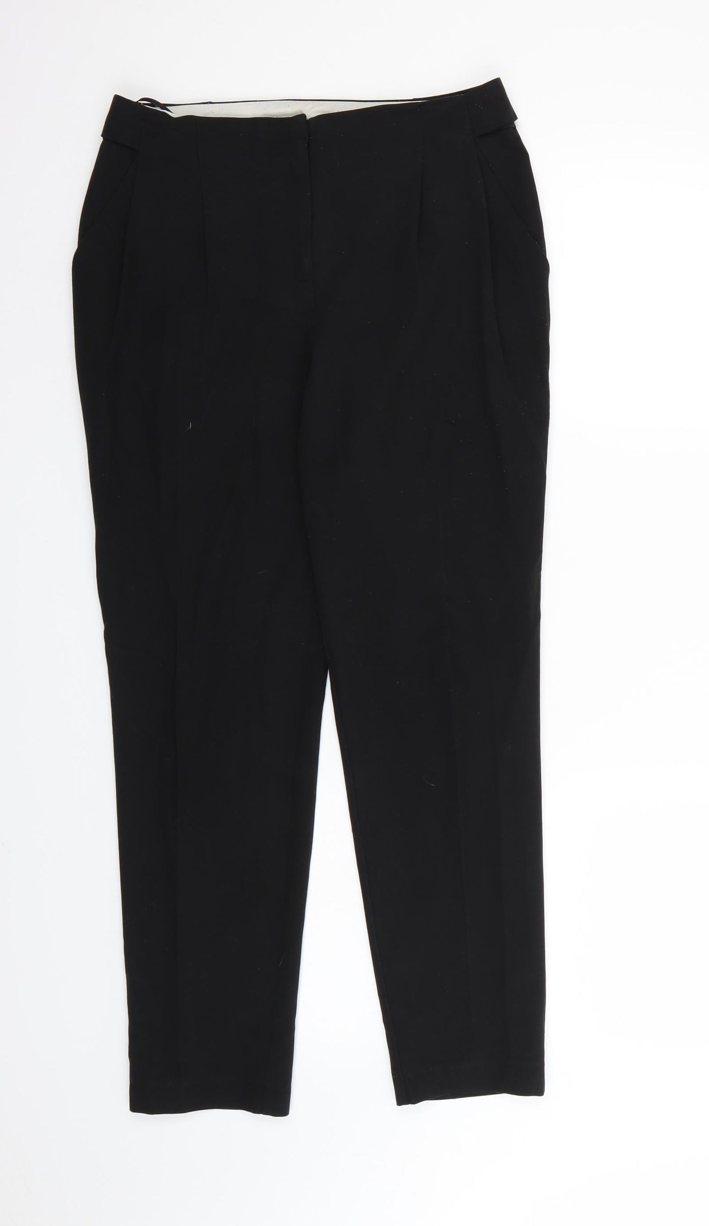 Preworn Womens Black  Rayon Dress Pants Trousers Size 8 L28 in