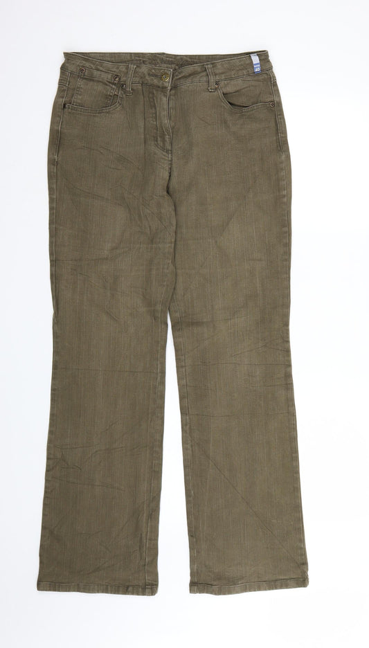 Vunic Womens Green  Denim Bootcut Jeans Size 32 L32 in