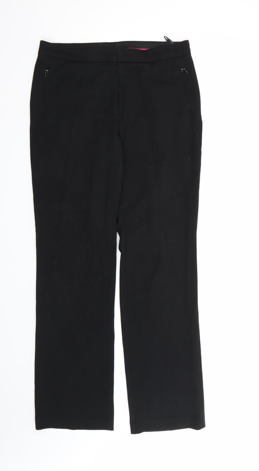Marks and Spencer Womens Black  Rayon Dress Pants Trousers Size 10 L31 in