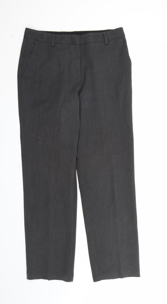 Marks and Spencer Womens Grey  Rayon Dress Pants Trousers Size 10 L28 in