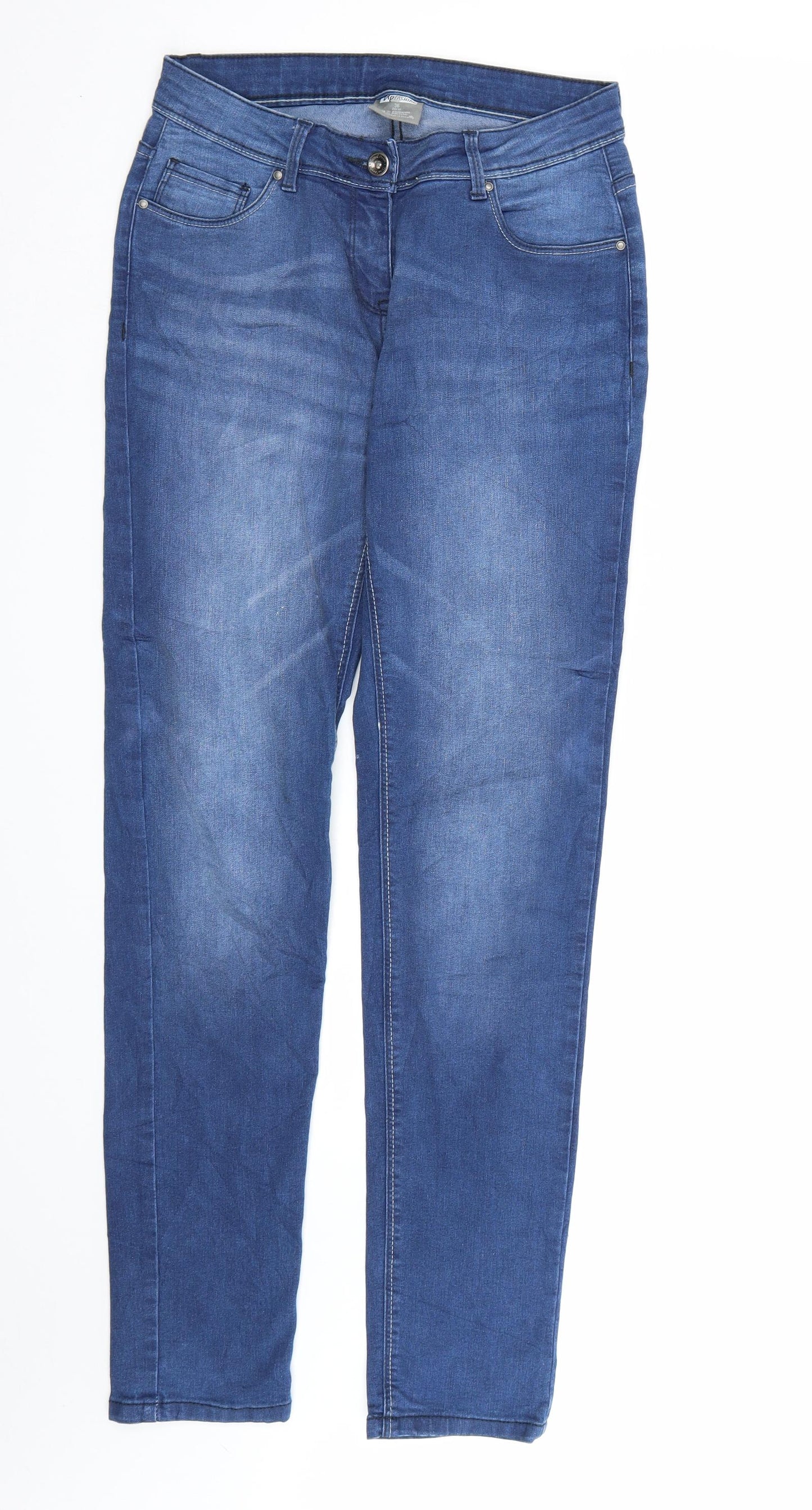 Up Fashion Womens Blue  Denim Straight Jeans Size 8 L32 in