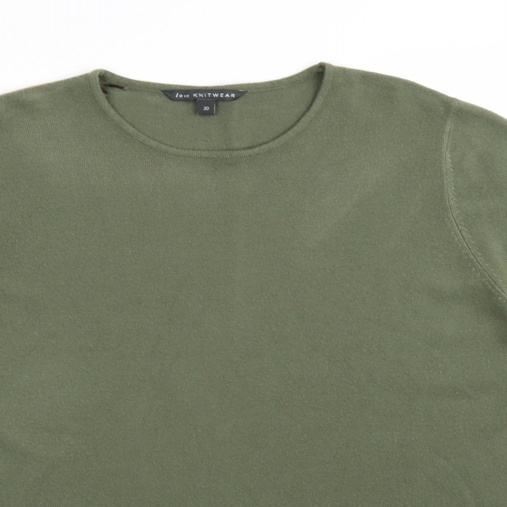 Bonmarché Womens Green  Knit Pullover Jumper Size 20