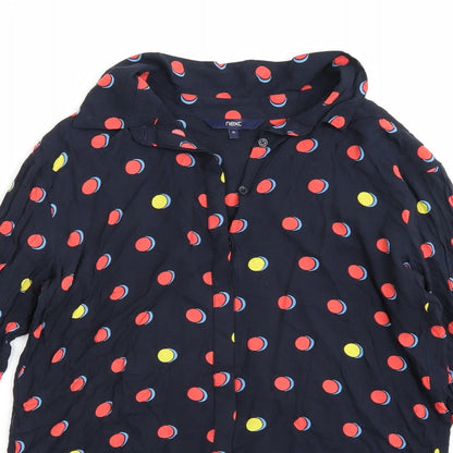 Preloved NEXT Womens Blue Polka Dot  Basic Blouse Size 12 - Detail