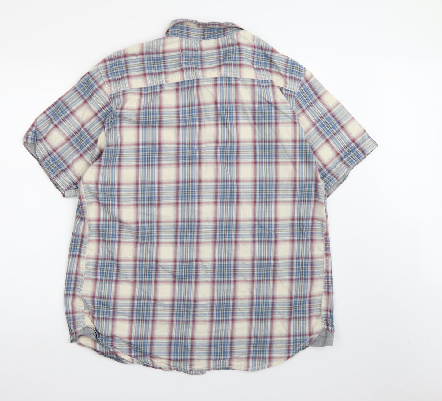 Boston crew Womens Blue Check  Basic Button-Up Size XL