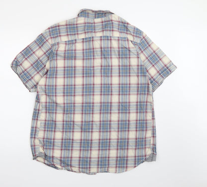 Preloved Boston crew Womens Blue Check  Basic Button-Up Size XL - Back