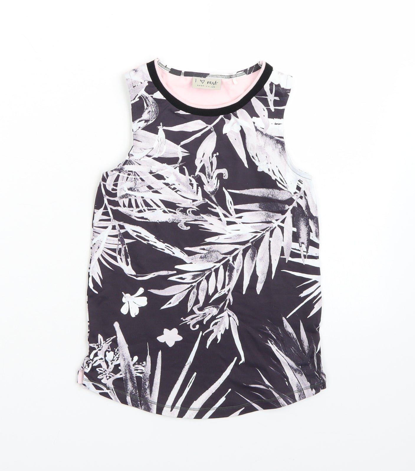 NEXT Girls Grey Floral  Basic Tank Size 7 Years