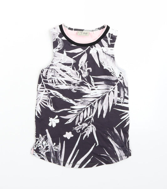 NEXT Girls Grey Floral  Basic Tank Size 7 Years