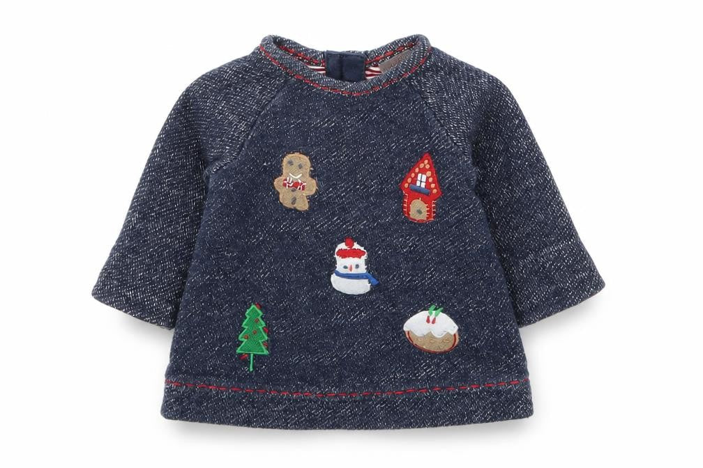 Next Baby Blue   Pullover Jumper Size 0-3 Months  - Christmas Prints