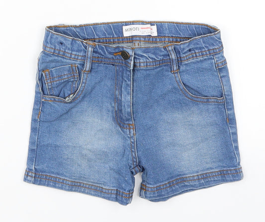 Minoti Girls Blue  Denim Mom Shorts Size 5-6 Years