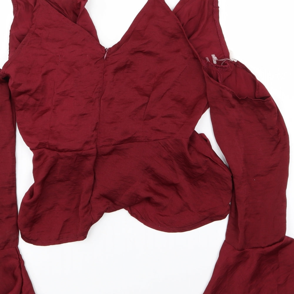 In the Style Womens Red   Basic T-Shirt Size 10