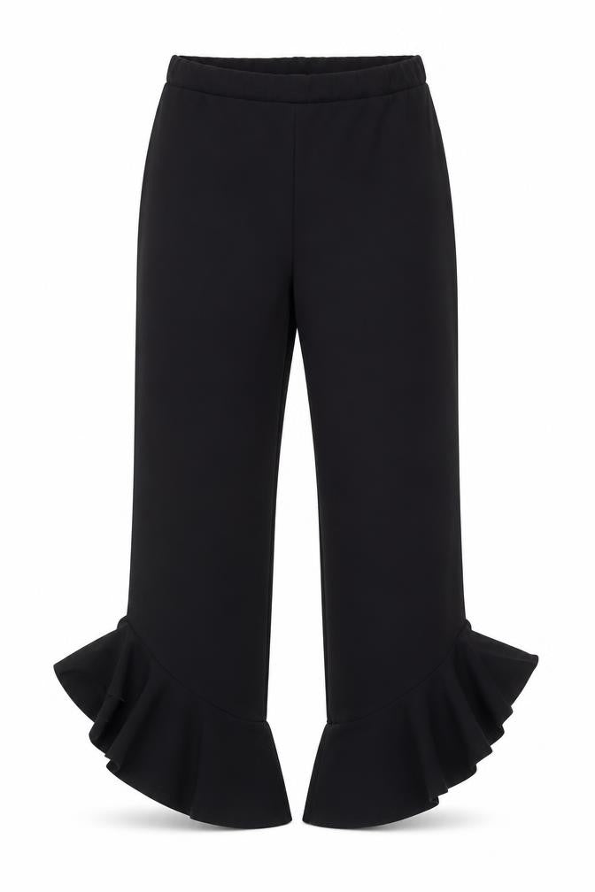 Quiz Womens Black   Trousers  Size 10 L25 in - Stretch waistband/FLARED