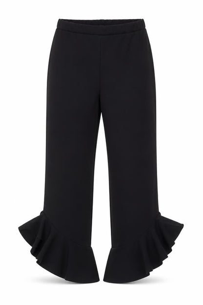Quiz Womens Black   Trousers  Size 10 L25 in - Stretch waistband/FLARED
