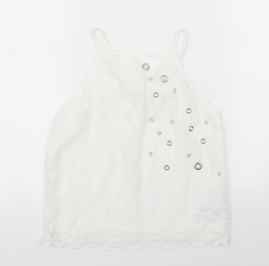 New Look Girls White Floral  Camisole Tank Size 14-15 Years