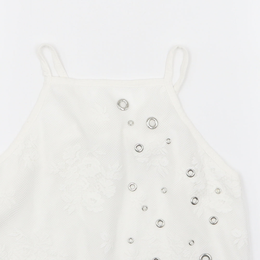 New Look Girls White Floral  Camisole Tank Size 14-15 Years