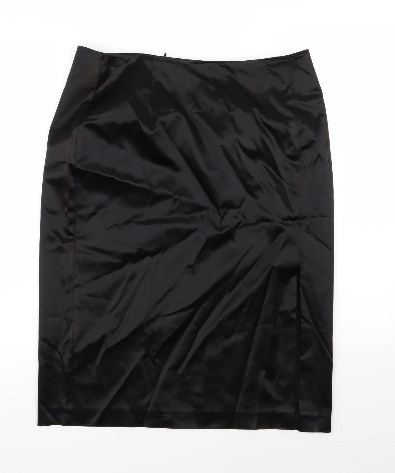 Preworn Womens Black   A-Line Skirt Size 30 in  - Leather Skirt