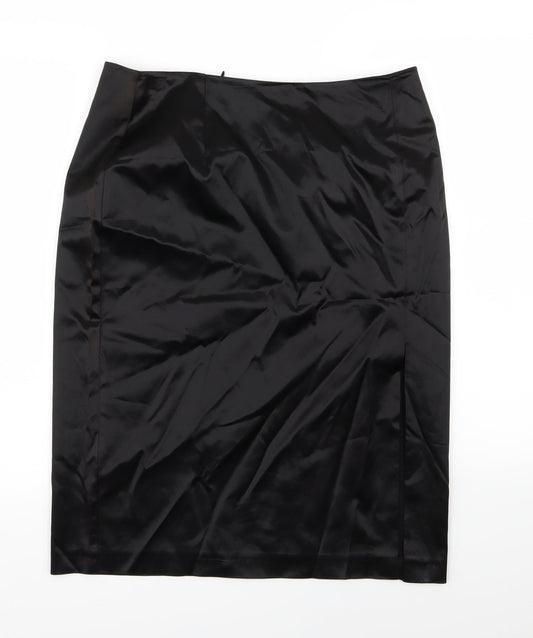 Preworn Womens Black   A-Line Skirt Size 30 in  - Leather Skirt