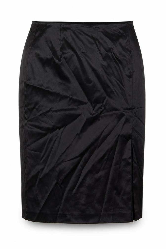Preworn Womens Black   A-Line Skirt Size 30 in  - Leather Skirt