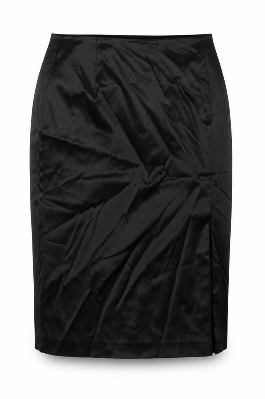Preworn Womens Black   A-Line Skirt Size 30 in  - Leather Skirt
