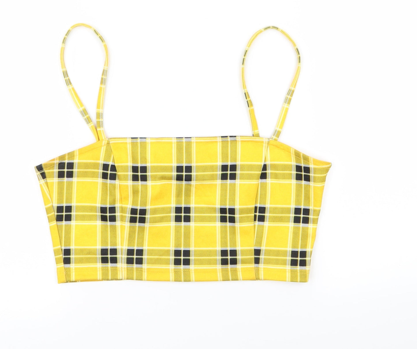 H&M Womens Yellow Check  Camisole Tank Size S