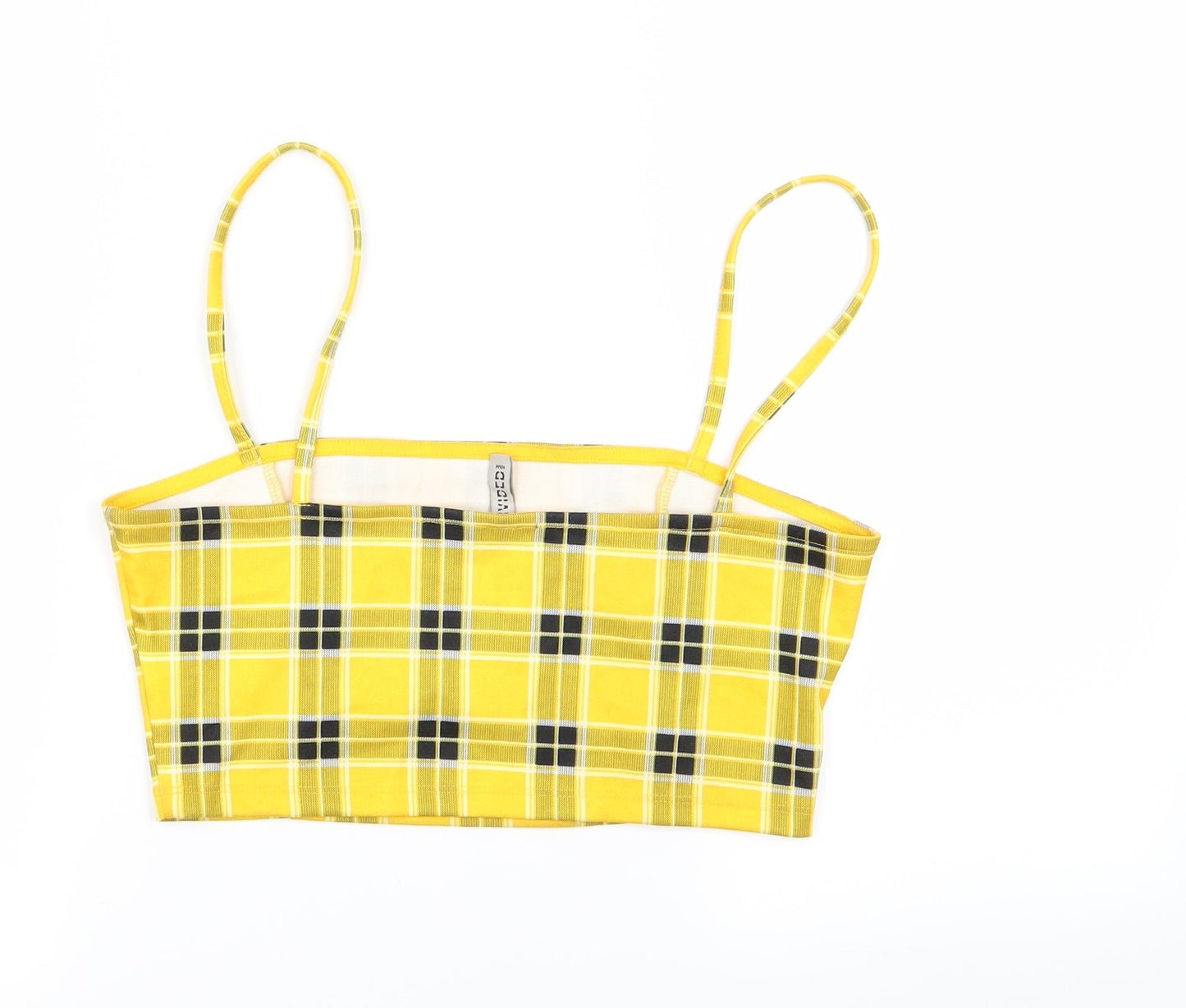 H&M Womens Yellow Check  Camisole Tank Size S