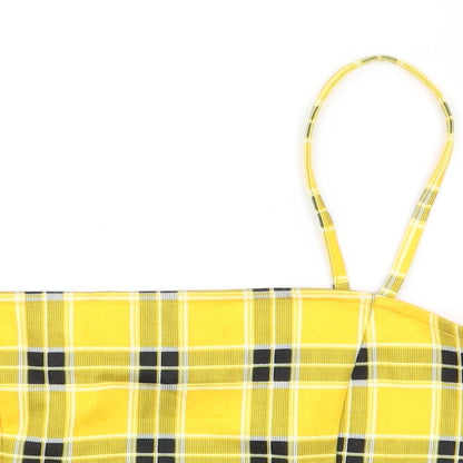 Preloved H&M Womens Yellow Check  Camisole Tank Size S - Detail