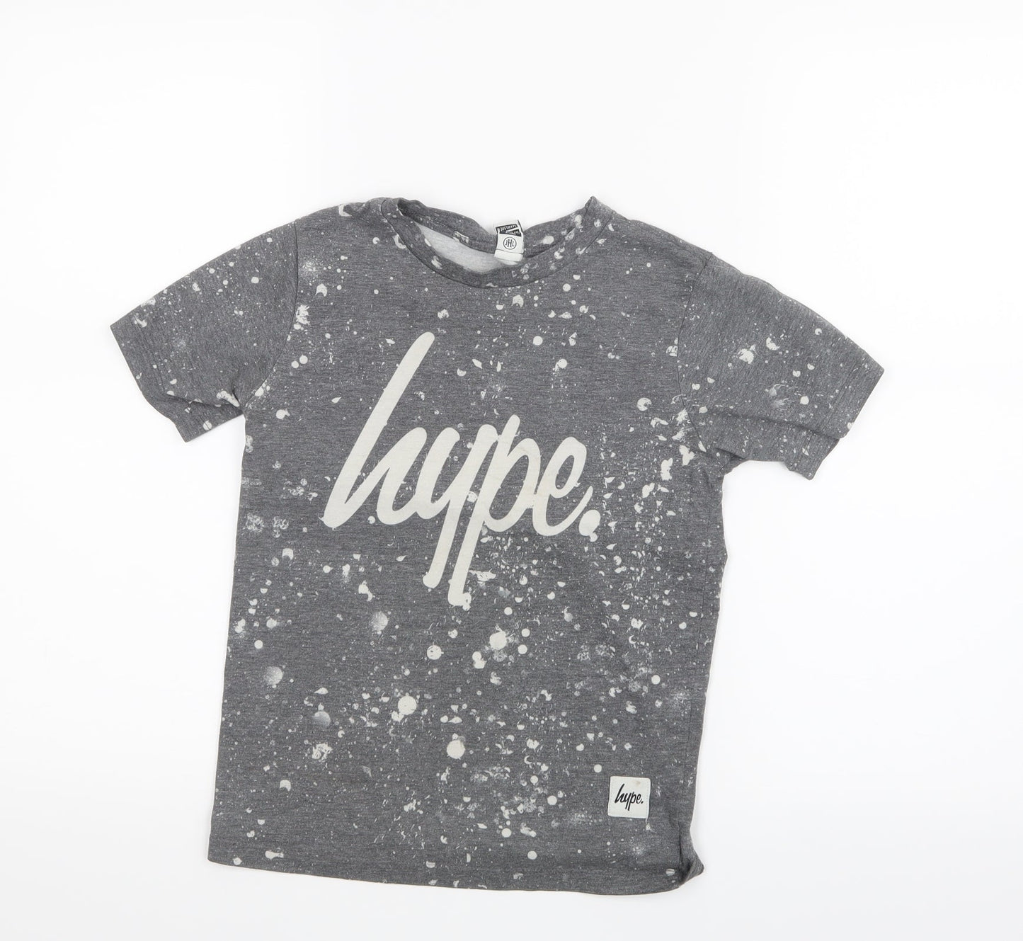 Hype Boys Grey Geometric  Basic T-Shirt Size 9-10 Years