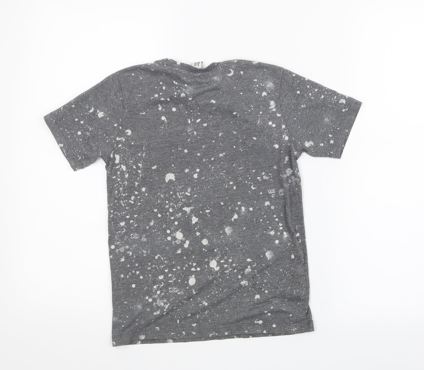 Hype Boys Grey Geometric  Basic T-Shirt Size 9-10 Years