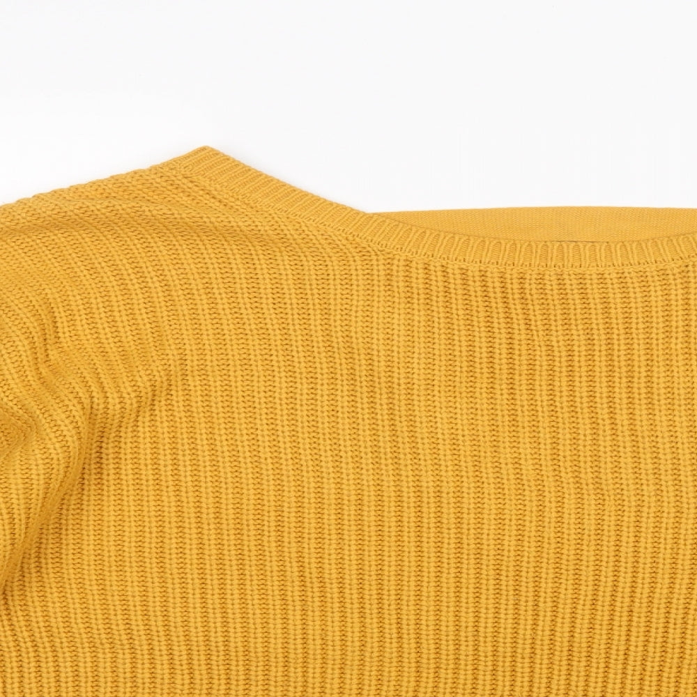 New Look Womens Yellow  Knit Pullover Jumper Size M