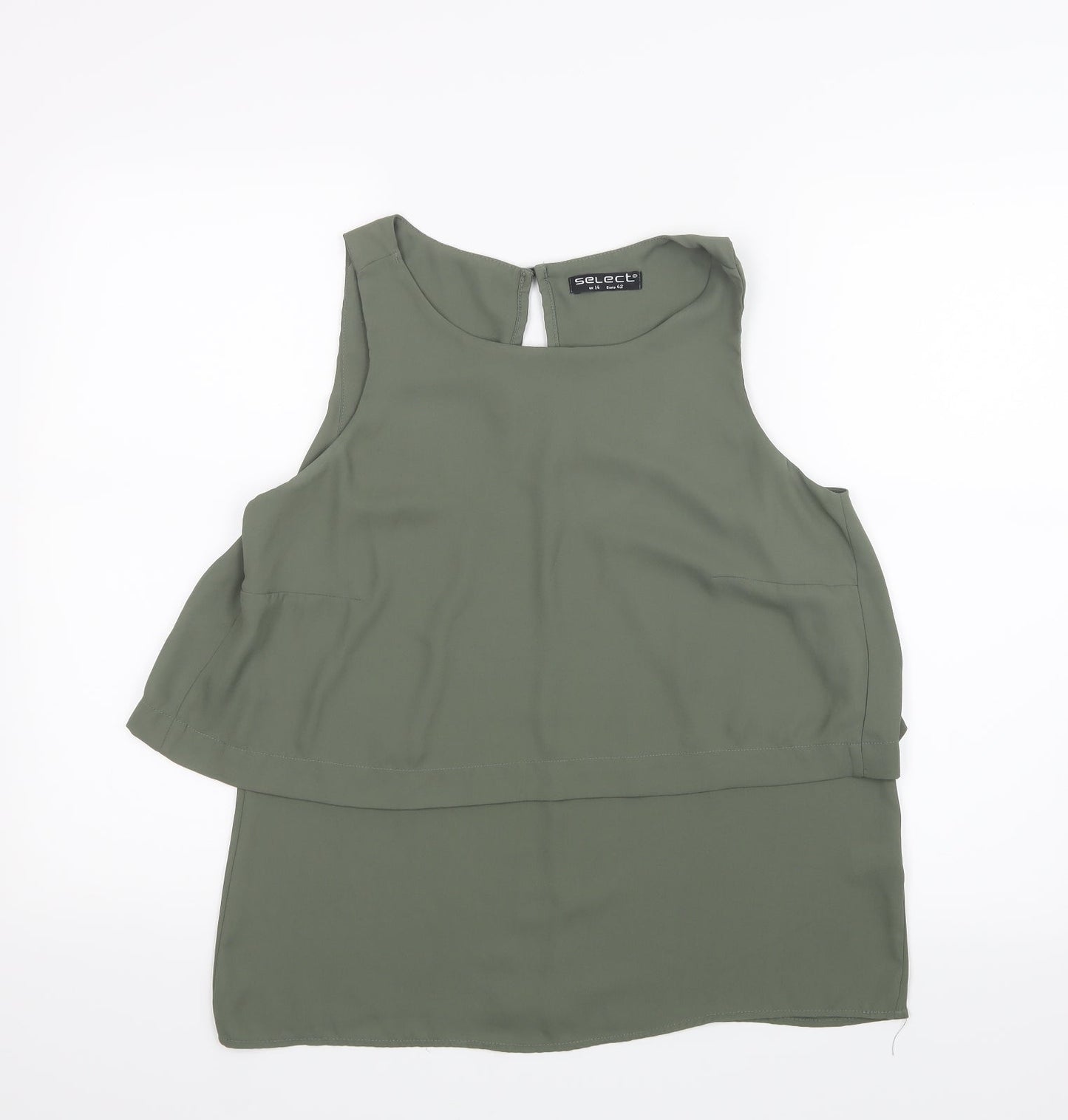 Select Womens Green  Mesh Basic Blouse Size 14