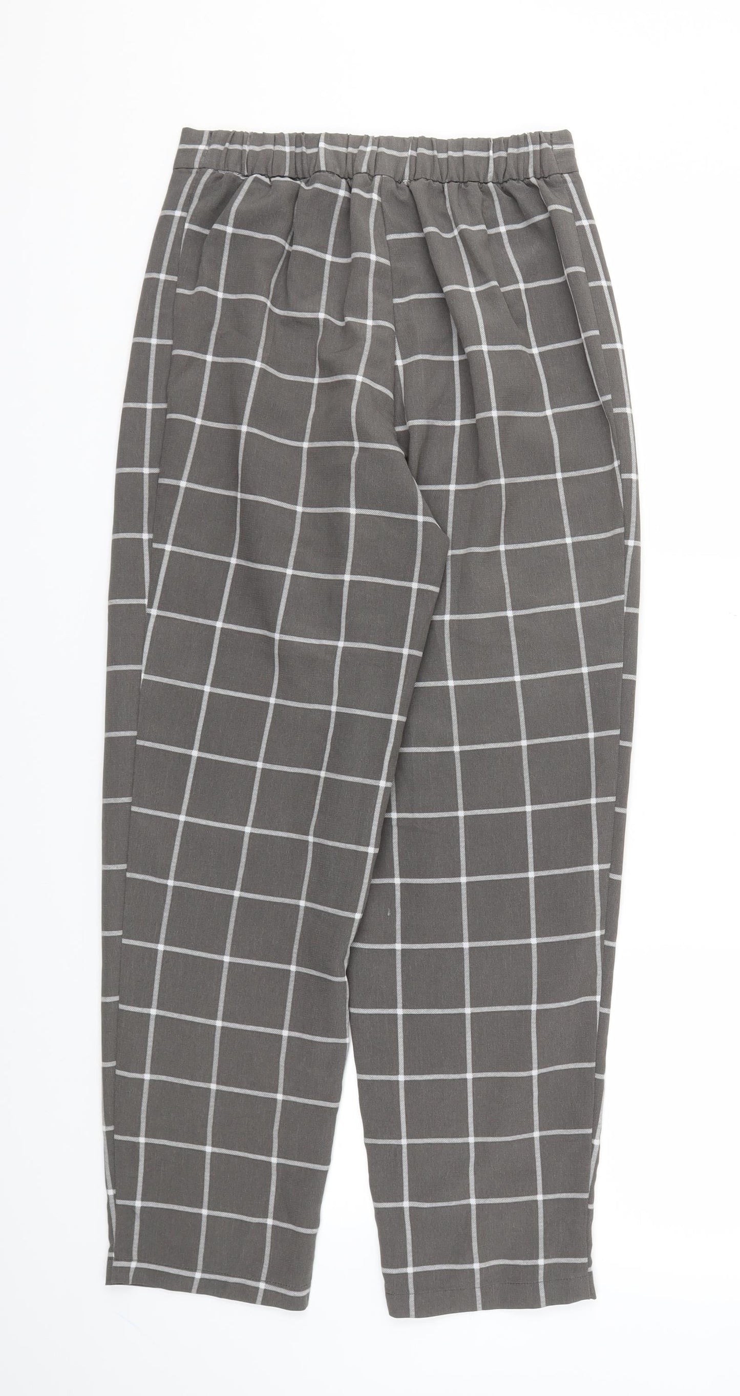 H&M Womens Grey Check  Jegging Trousers Size 6 L26 in - Stretch waistband