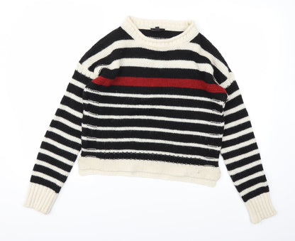 Preloved Topshop Womens Multicoloured Striped  Pullover Jumper Size 10 - Front