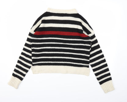 Preloved Topshop Womens Multicoloured Striped  Pullover Jumper Size 10 - Back