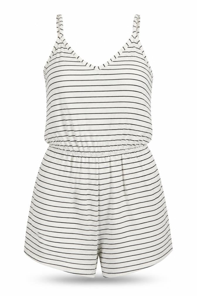 Select Womens White Striped  Jumpsuit One-Piece Size 12