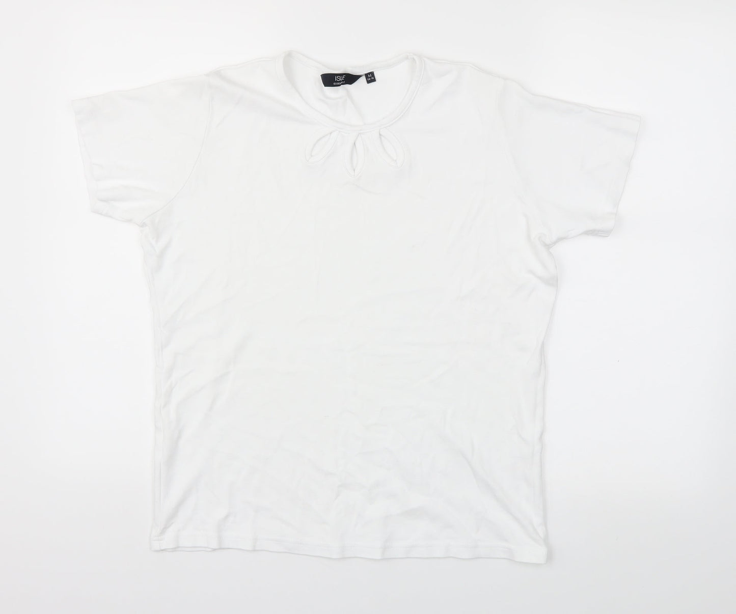 Isle  Womens White   Basic T-Shirt Size M