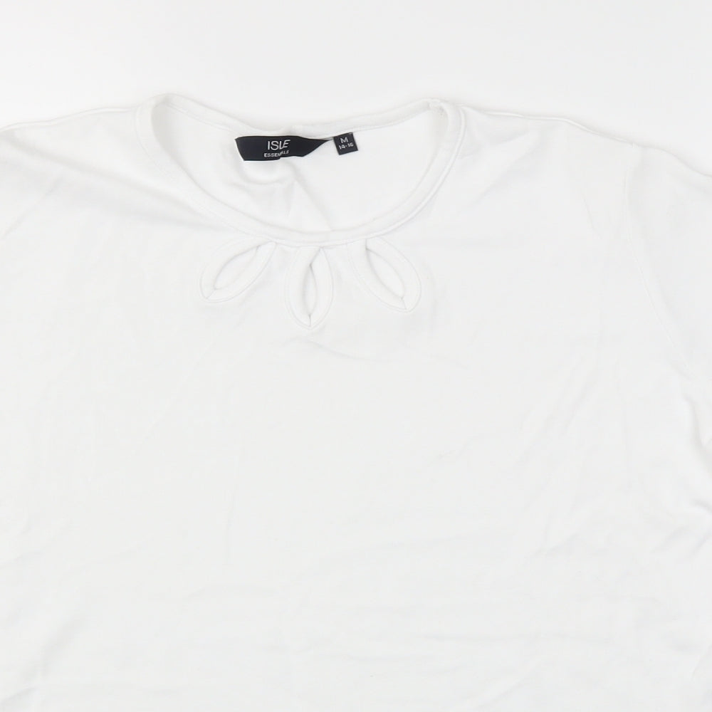 Isle  Womens White   Basic T-Shirt Size M