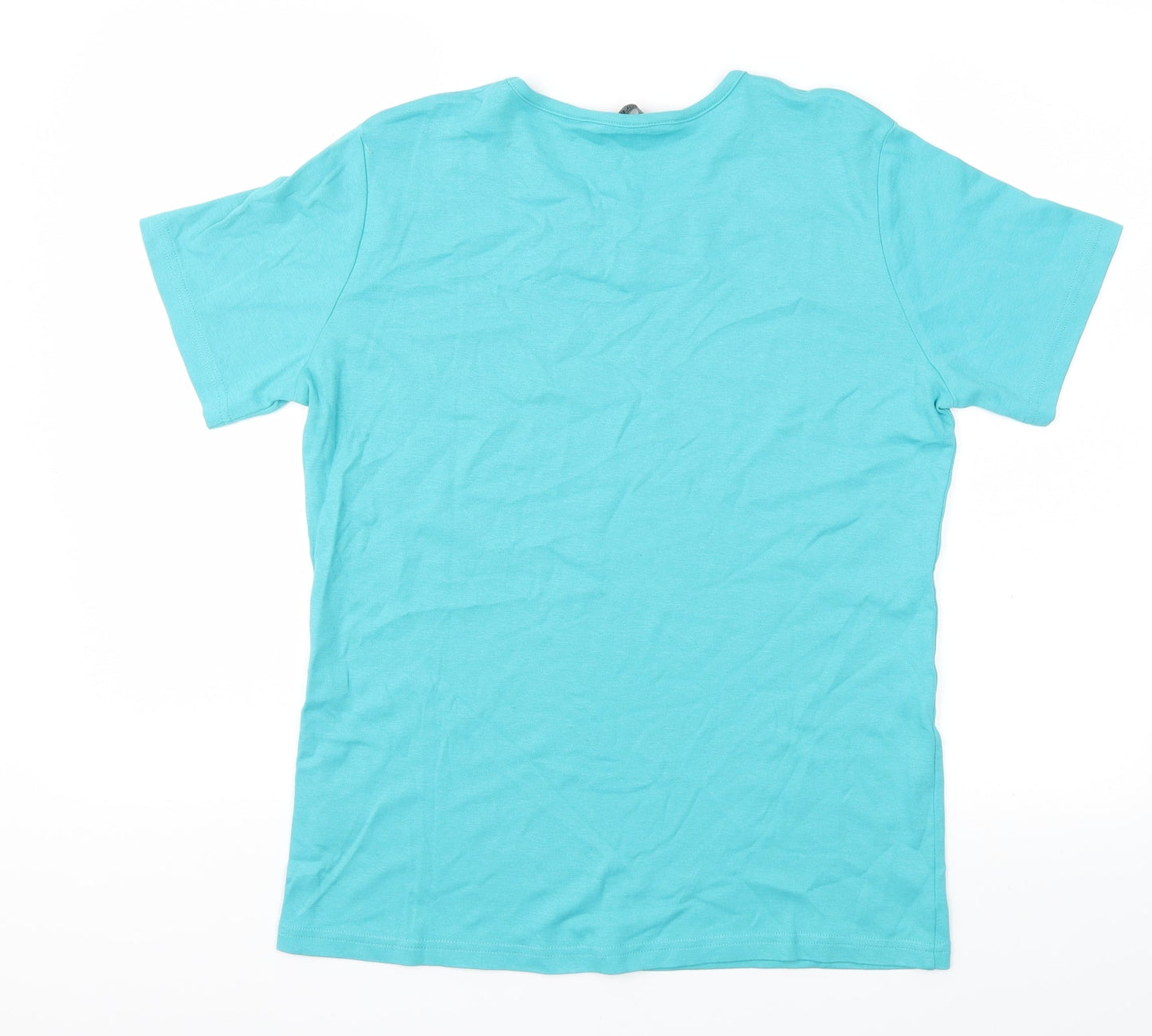 ISLE  Womens Blue Houndstooth  Basic T-Shirt Size M
